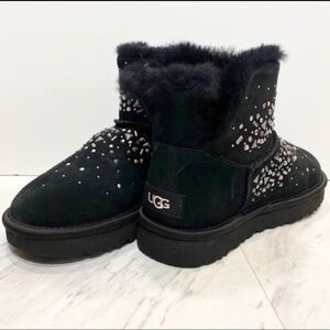 New! UGG Galaxy Bling Black Mini Boot 5